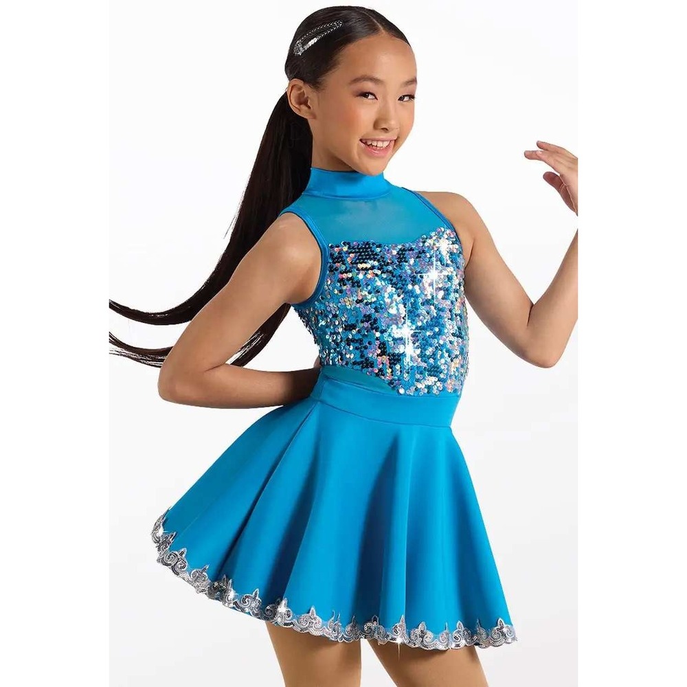 Weissman Showtime Girls Night Out Dance Costume Dress Peacock 10/12 NWOT